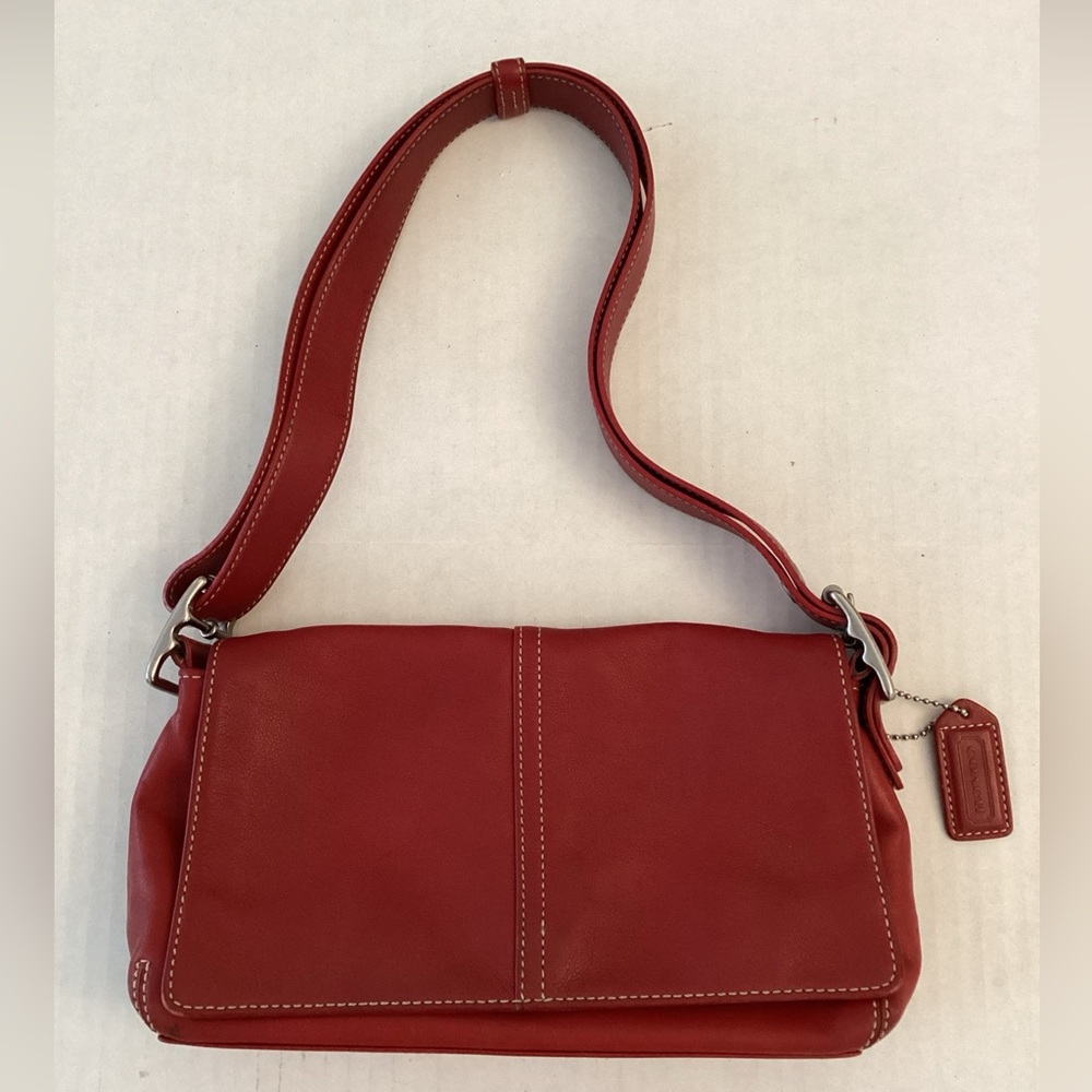 Vintage Coach Legacy Mini Red Leather Crossbody Bag Model 9848